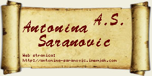 Antonina Šaranović vizit kartica